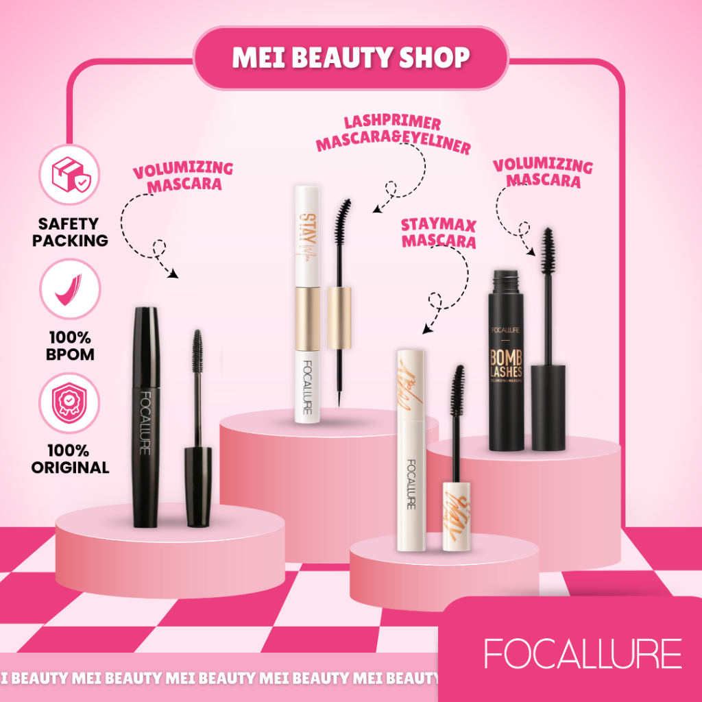 FOCALLURE Waterproof Mascara & eyeliner Lashprimer 2IN1 FA160 | Staymax Waterproof Mascara FA148 | V
