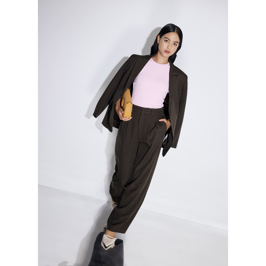 Love Bonito - Celana Panjang Wanita - Lana Relaxed Tailored Pants - Cocoa