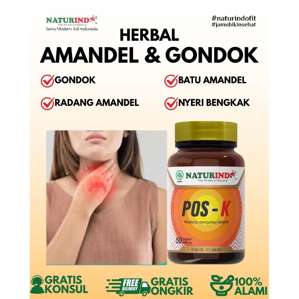 Pos K Obat Herbal Amandel Gondok Batu Radang Amandel Nyeri Bengkak Naturindo