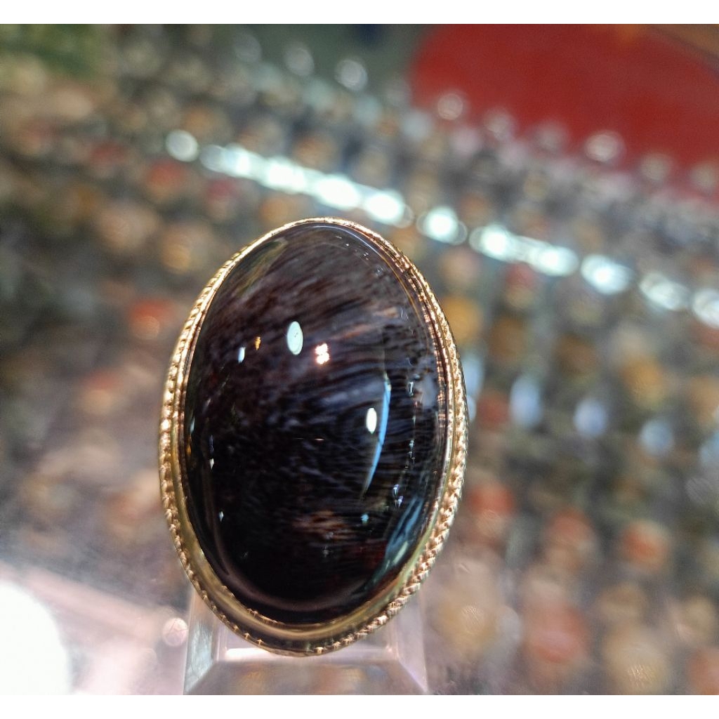 Cincin  fosil kelor jumbo(Natural)