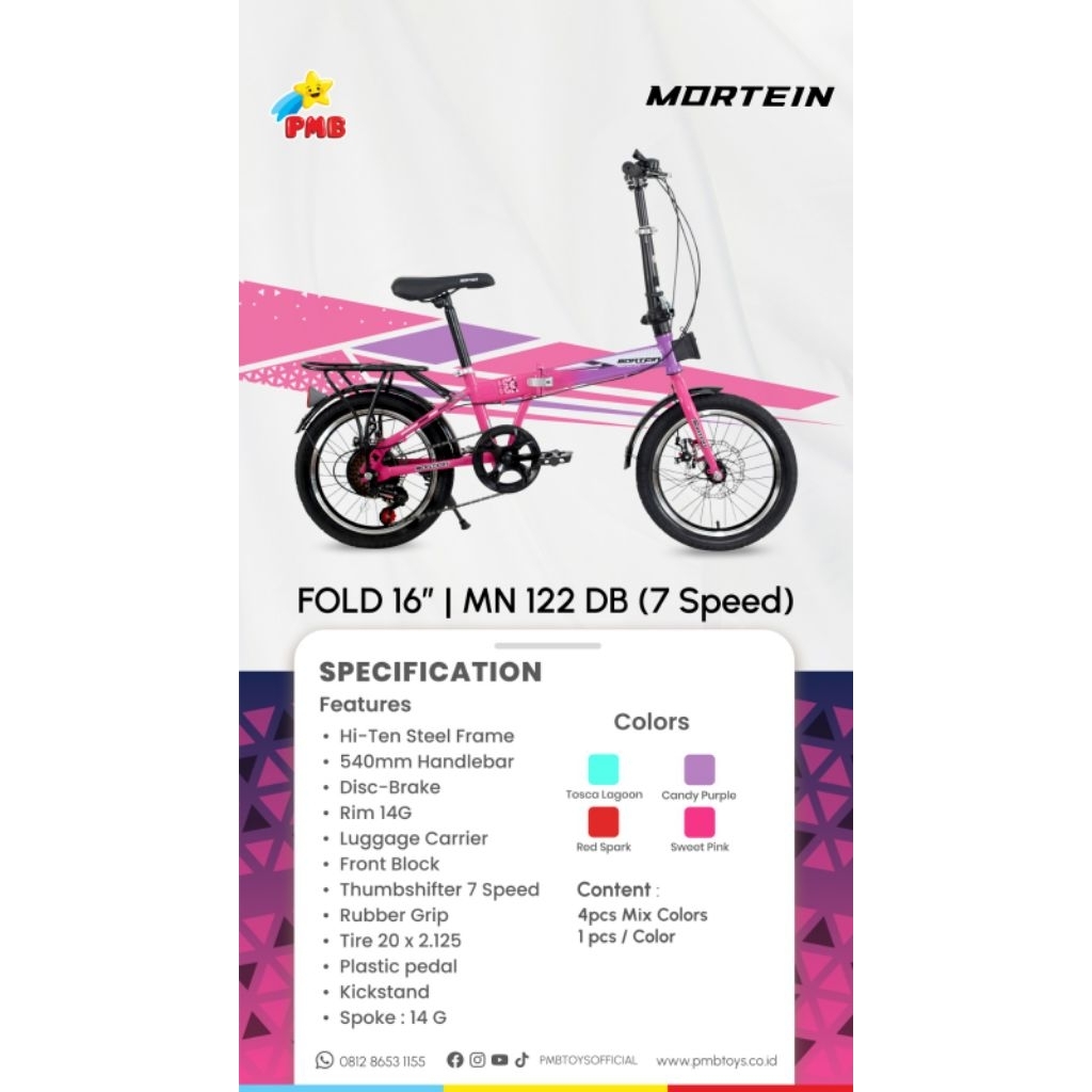 SEPEDA LIPAT 16 INCH MORTEIN