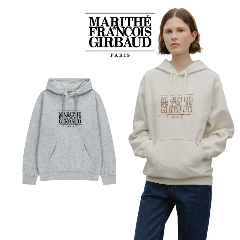 MARITHE CLASSIC LOGO EMBROIDERY HOODIE (BRUSHED)