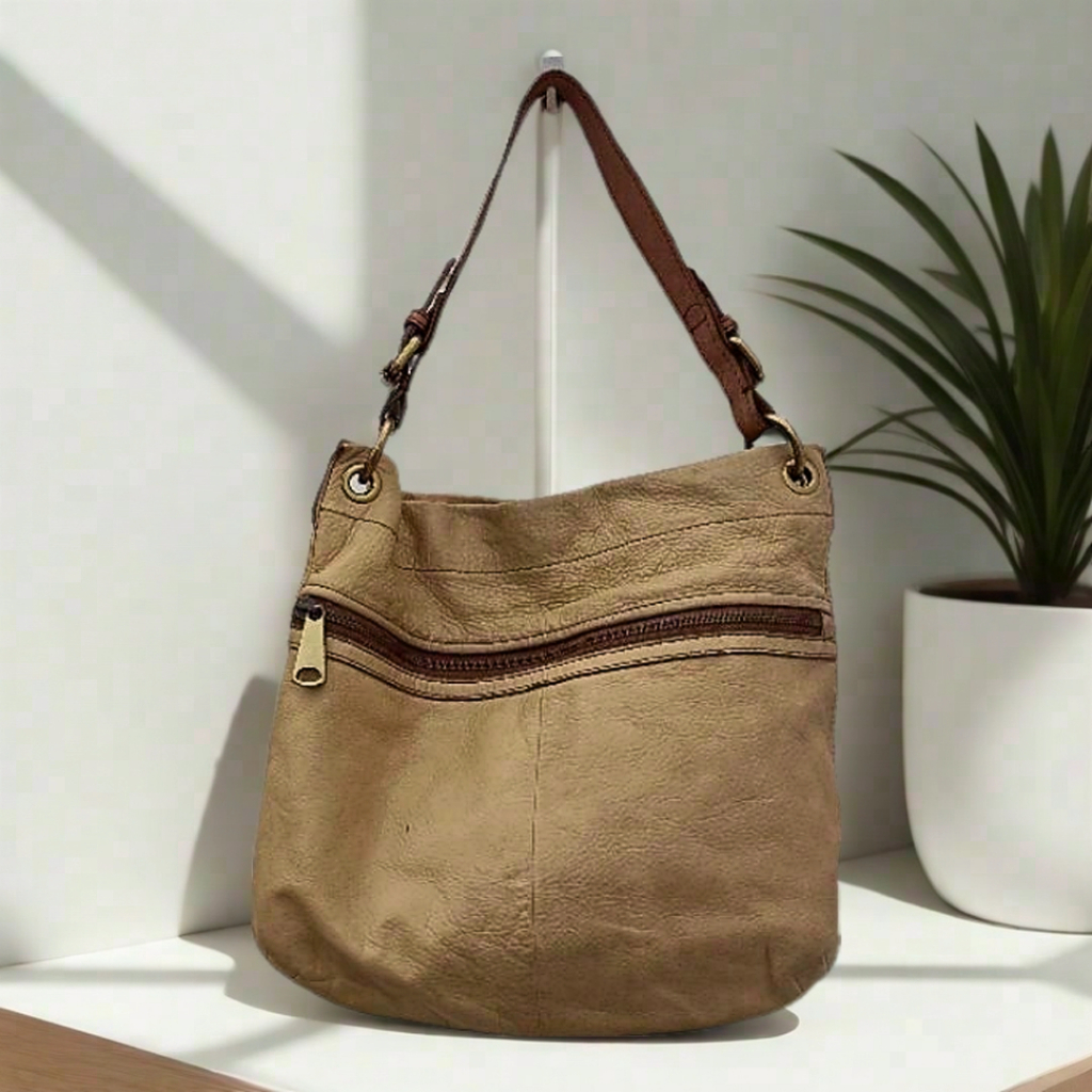 (BEKAS) Preloved Shoulder Bag Tas Bahu Explorer Fossil Warna Kuning