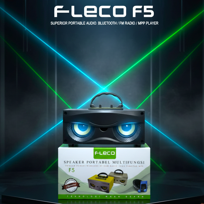 Speaker Portable Bluetooth Fleco F-5 dengan Radio FM dan USB