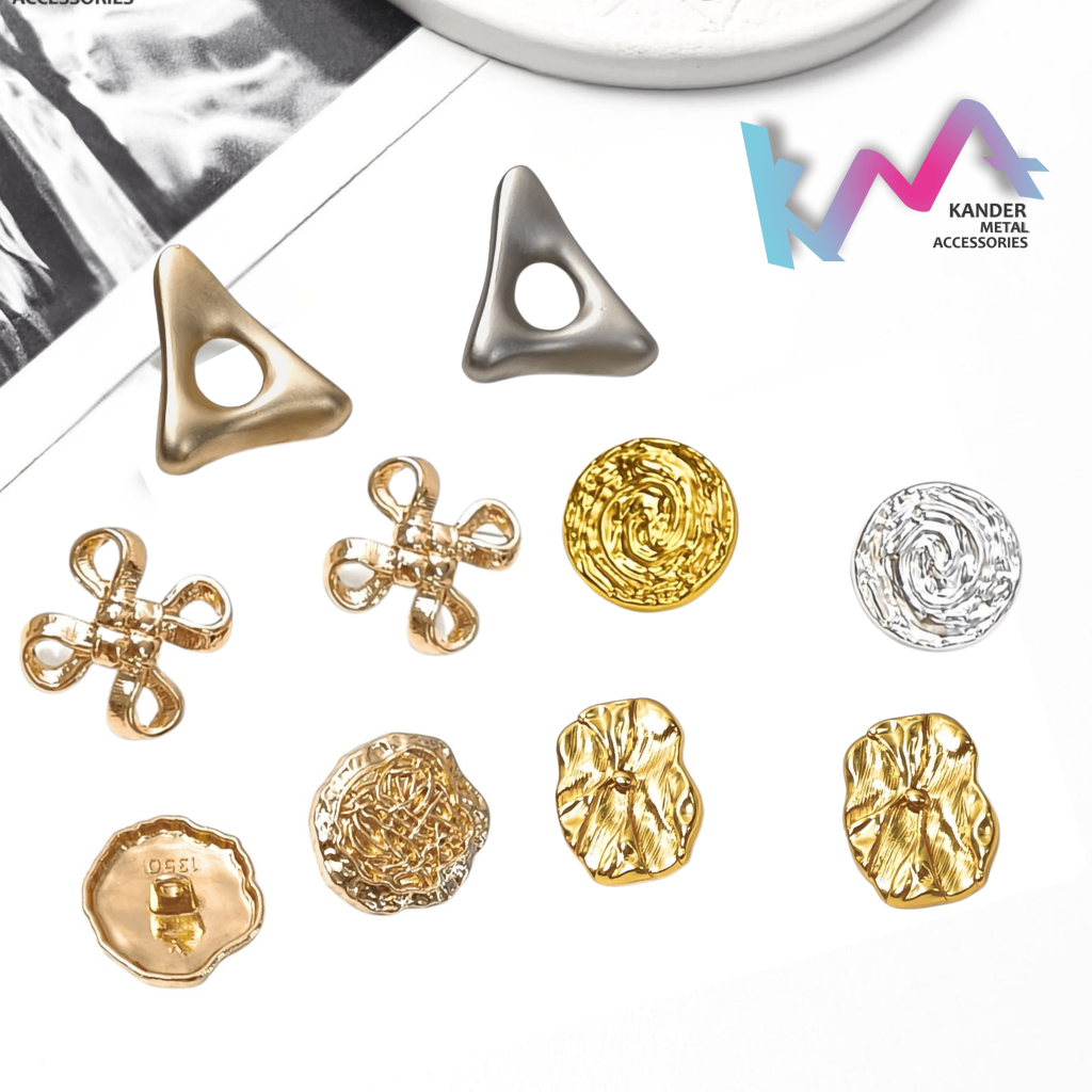 KANDER Alloy Abstrak Button Kancing Jahit Hias Mewah JGS01|JD82569|A0724|SJ003