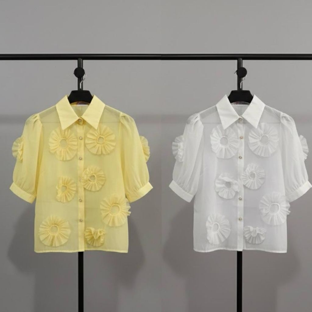kemeja bunga 3D import bangkok | Blouse wanita | Atasan Wanita