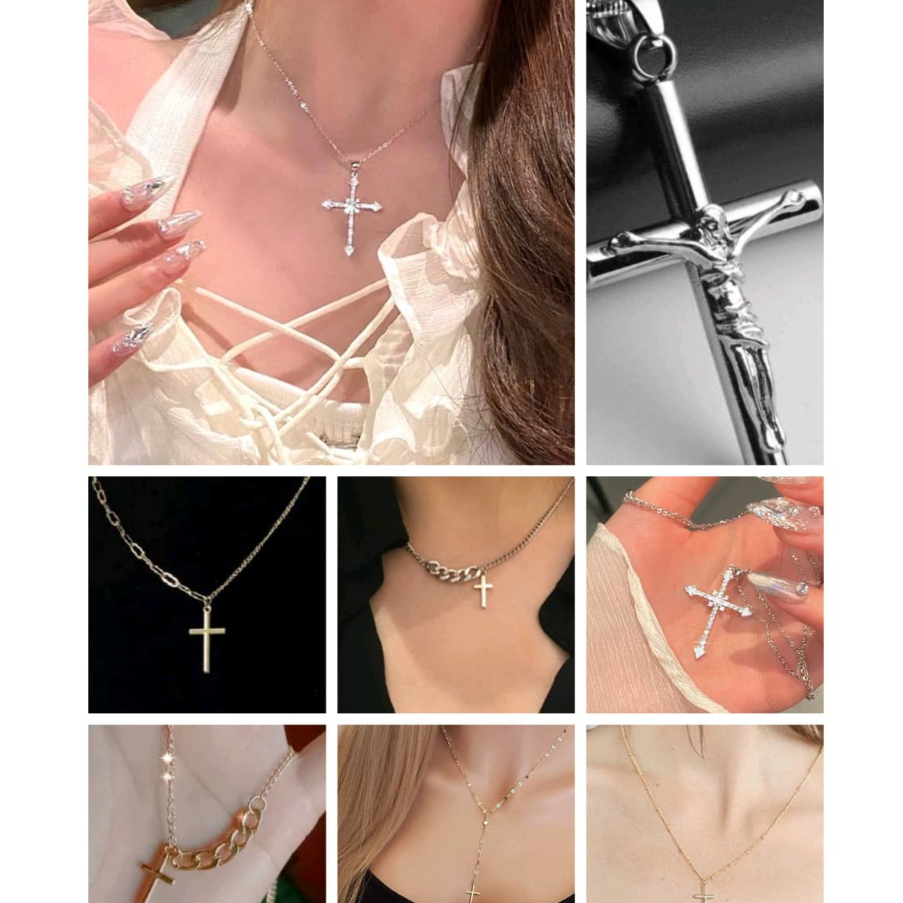 NUNU-Kalung Salib Import Terbaru Kalung religi Kalung Natal Kalung Cantik Elegan Aksesoris Fashion k