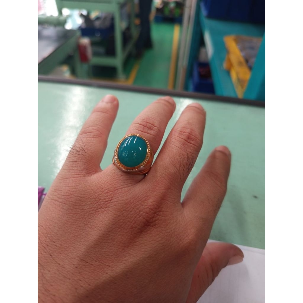 Cincin batu akik bacan Doko mejiko ring perak