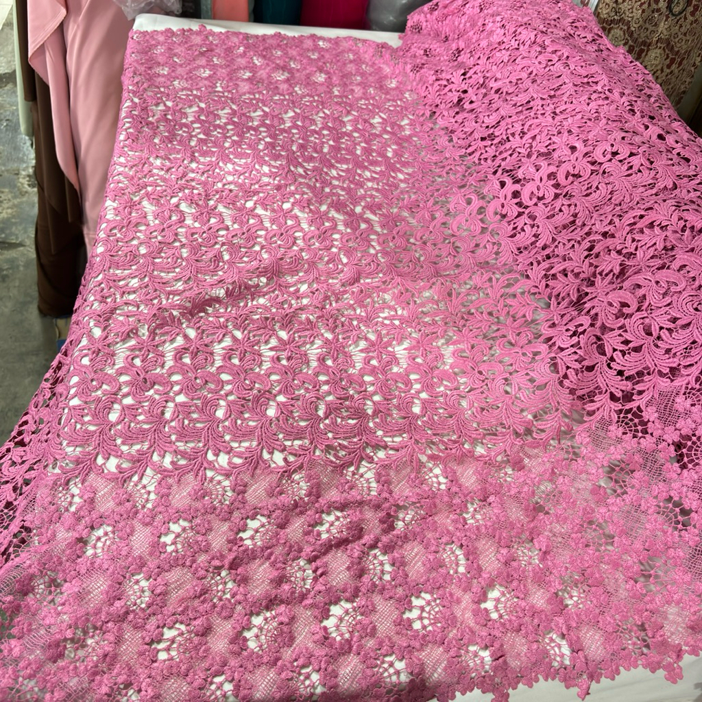 Bahan Brokat Prada Premium ~ Kain Brokat Prada Lace ~ Kain Bahan Meteran Brokat Prada (harga 0,5 met
