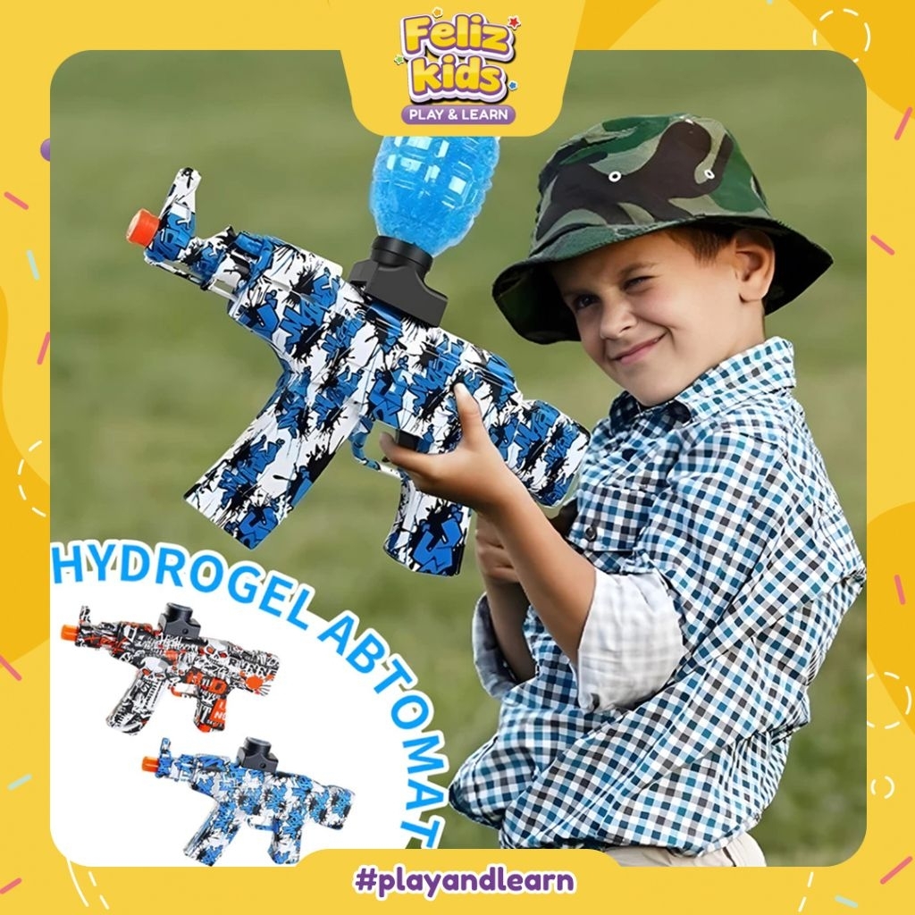 TERKOMPLIT mainan anak tembakan shoft gun peluru gell elektrik usb charger terbaru ak47-m419 terbaru