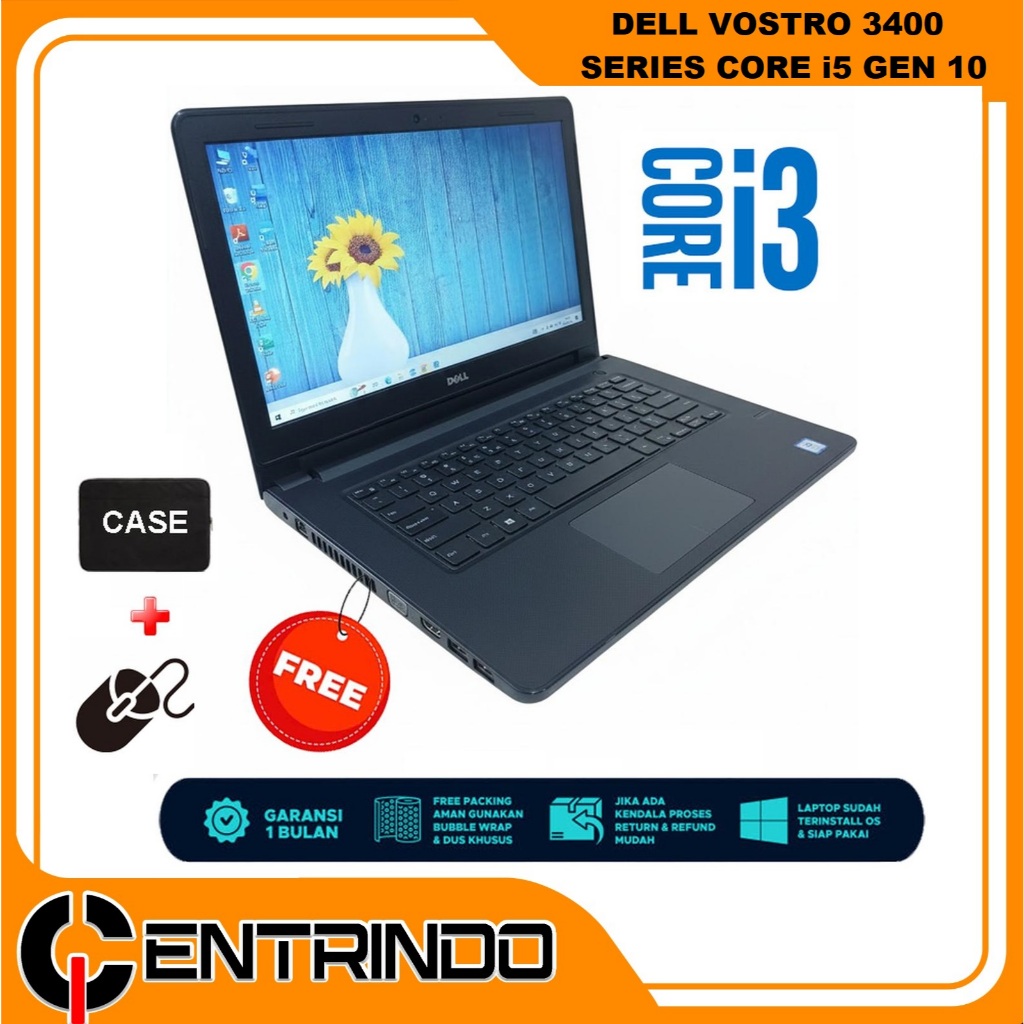 Laptop DELL Vostro 3400 Series Core i5 Gen 10 | Radeon 6100 Graphics | 8GB / 512GB | 14" FHD IPS Bac