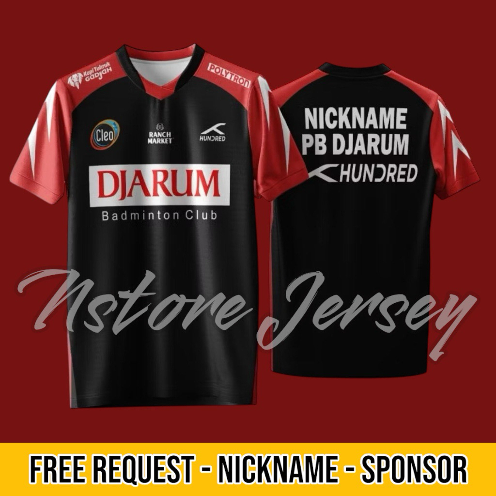 JERSEY BADMINTON DJARUM TERBARY FREE NAMSET & NAMA PB