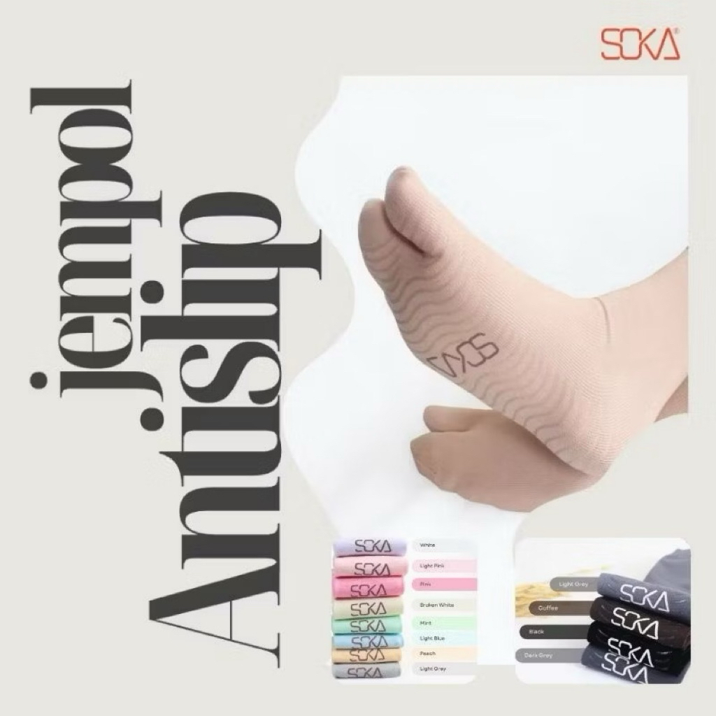 Original Soka Jempol Anti Slip - Kaos Kaki Haji Umroh - Kaos Kaki Soka Antislip Sole - Nilon Premium
