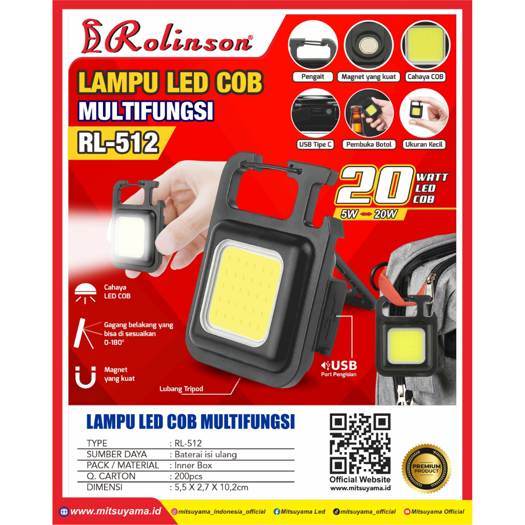 Lampu Rolinson RL-512/Lampu mini led emergency