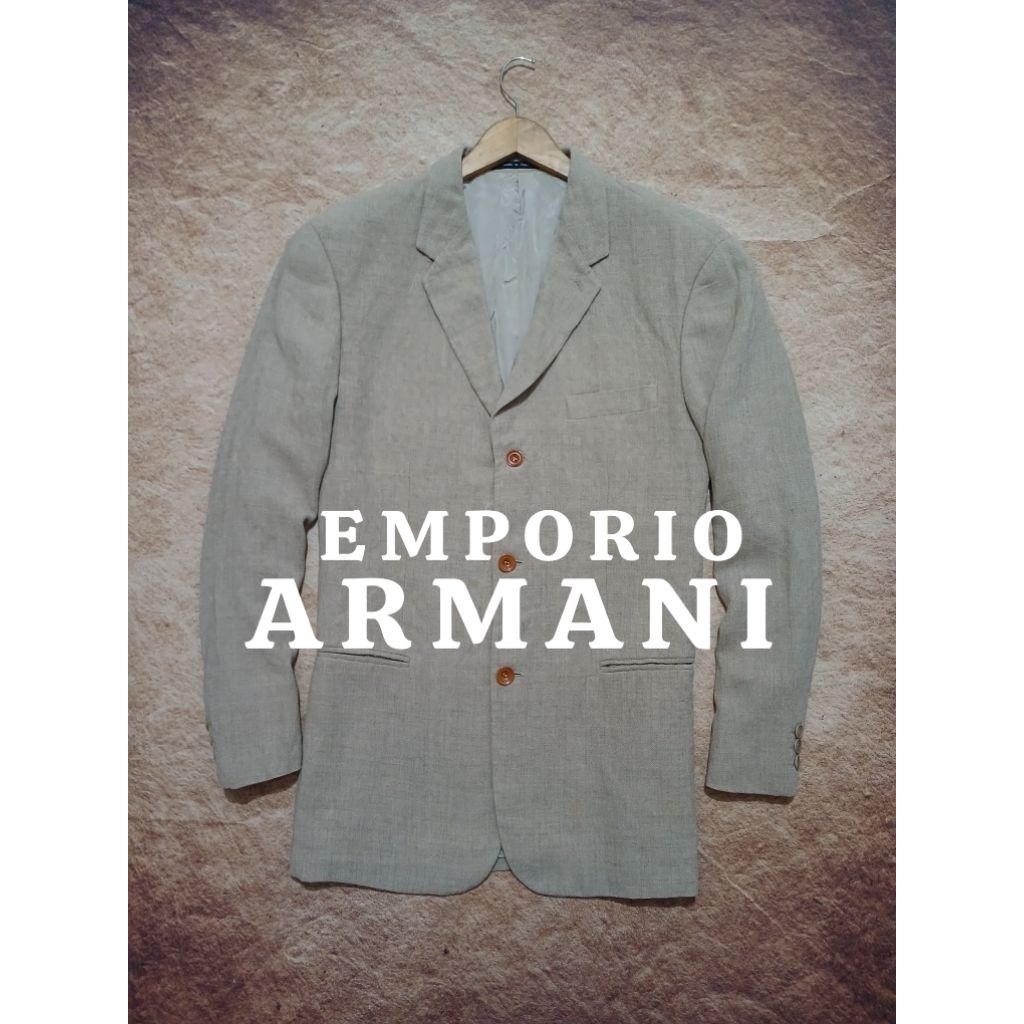 blazer casual EMPORIO ARMANI bahan katun linnen recomend