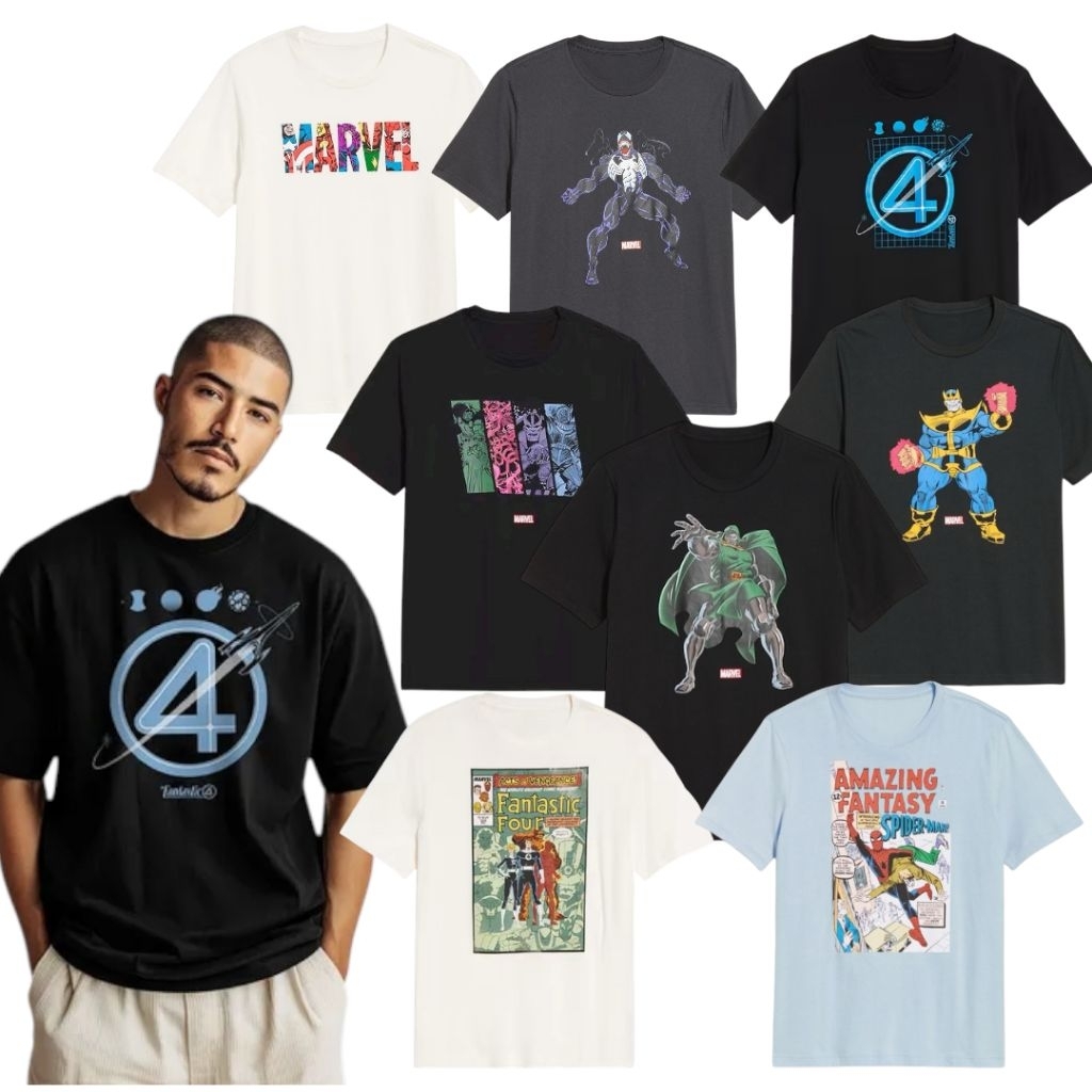 ON T-shirt pria dewasa logo marvel | kaos pria dewasa marvel