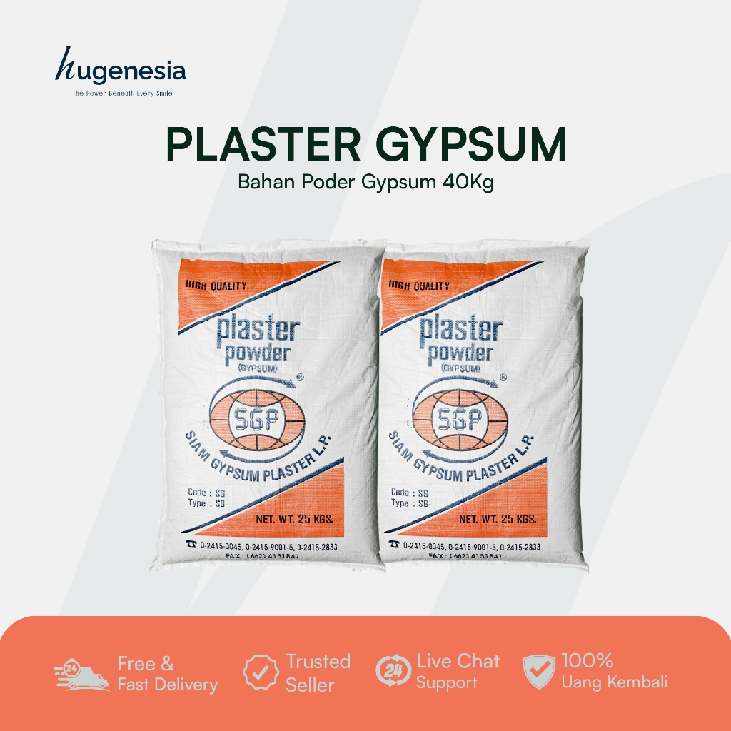 Hugenesia - Bahan Gipsum Dental Plaster Gypsum Bahan Powder Gips 40Kg