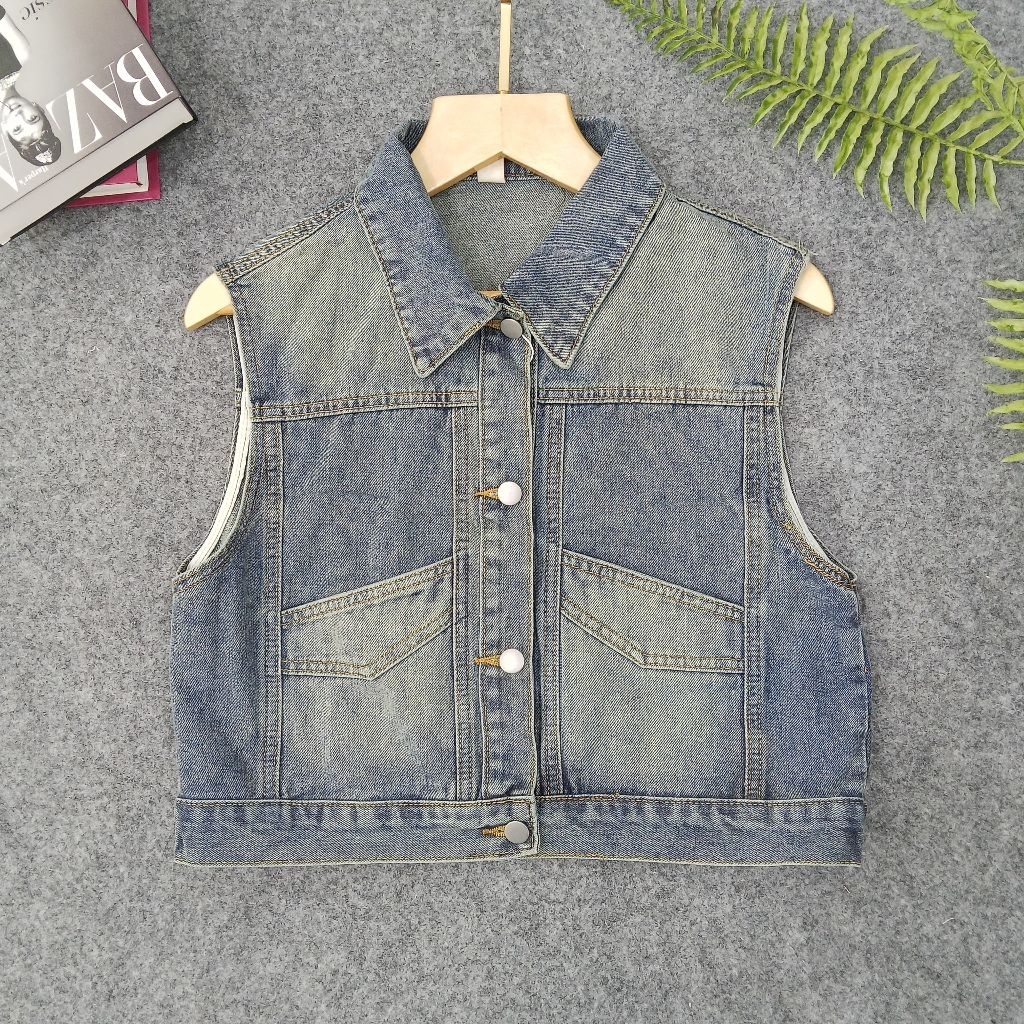 Rompi Jeans Denim Wanita – Outer Tanpa Lengan Casual & Trendy