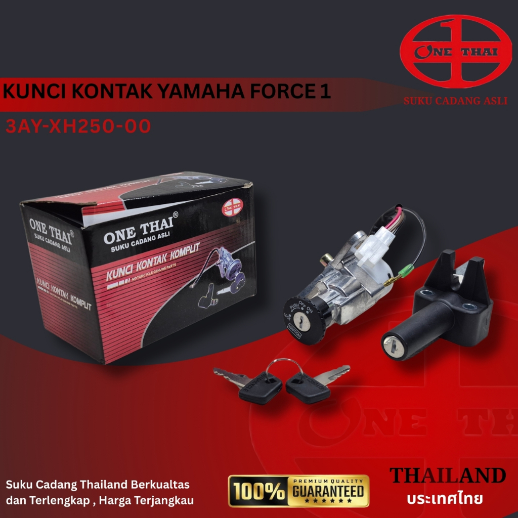 ONETHAI Kunci Kontak Set 3AY Yamaha Force 1 F1ZR Lengkap Kunci Bagasi Motor Vega R Crypton Alfa Sigm