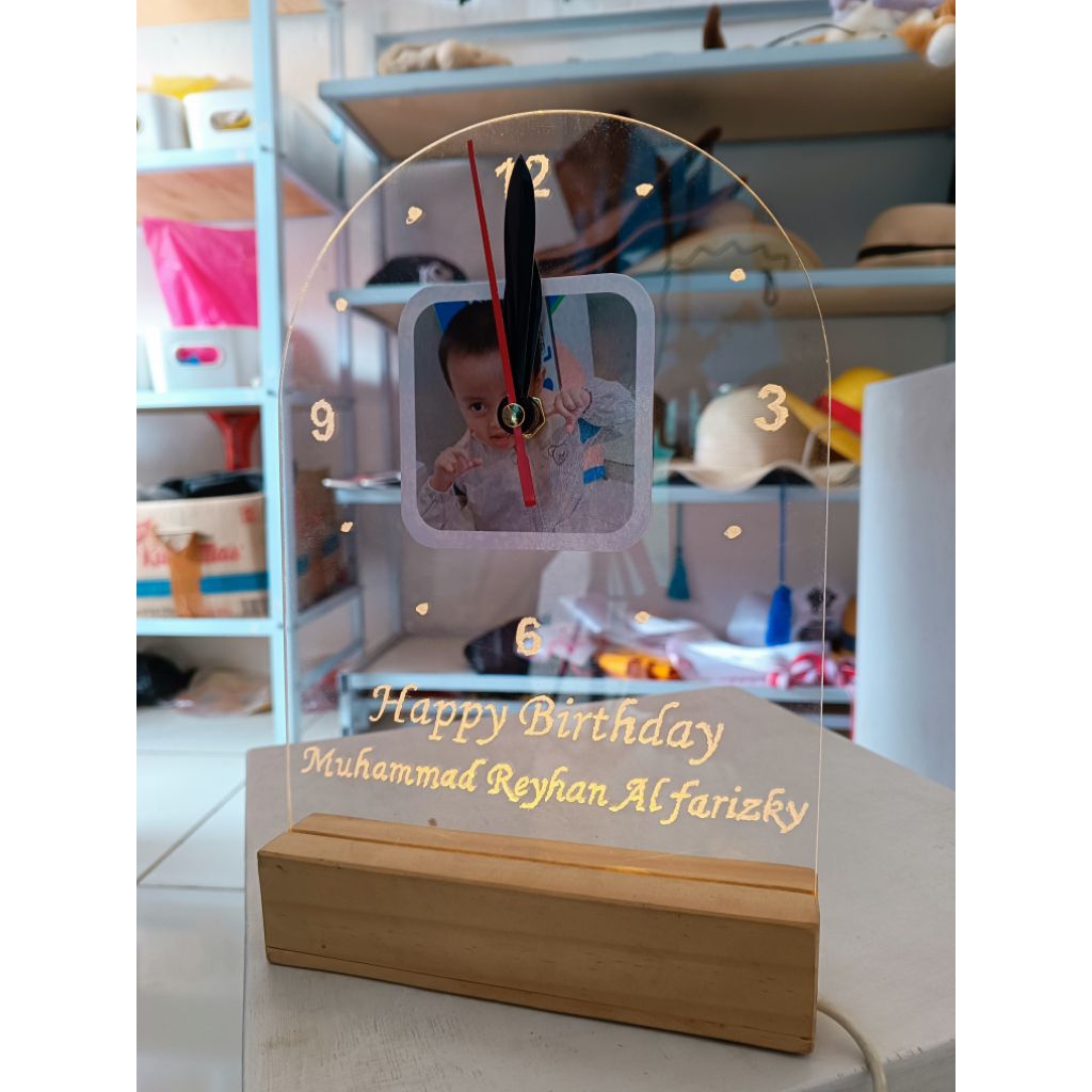 kado custom LED akrilik jam foto