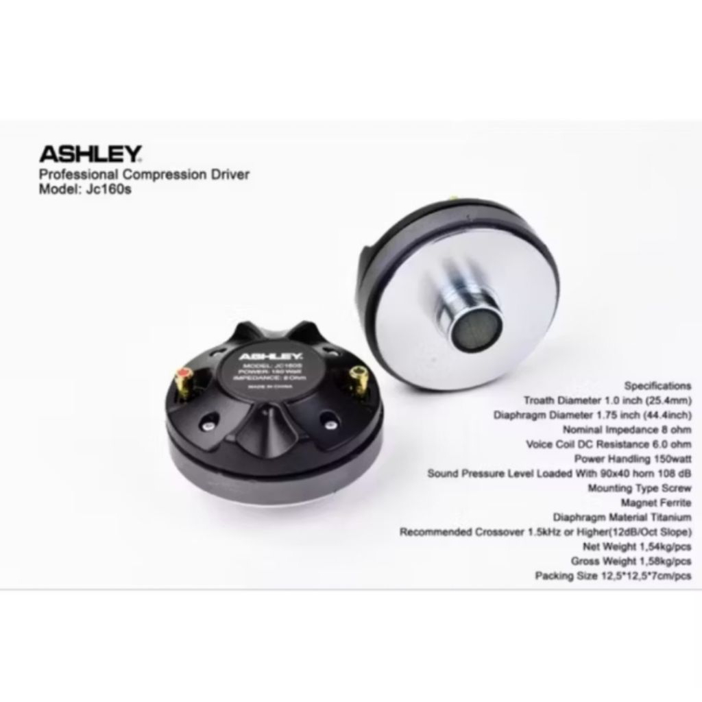 ASHLEY Driver Tweeter JS 160s Component Speaker JS160s