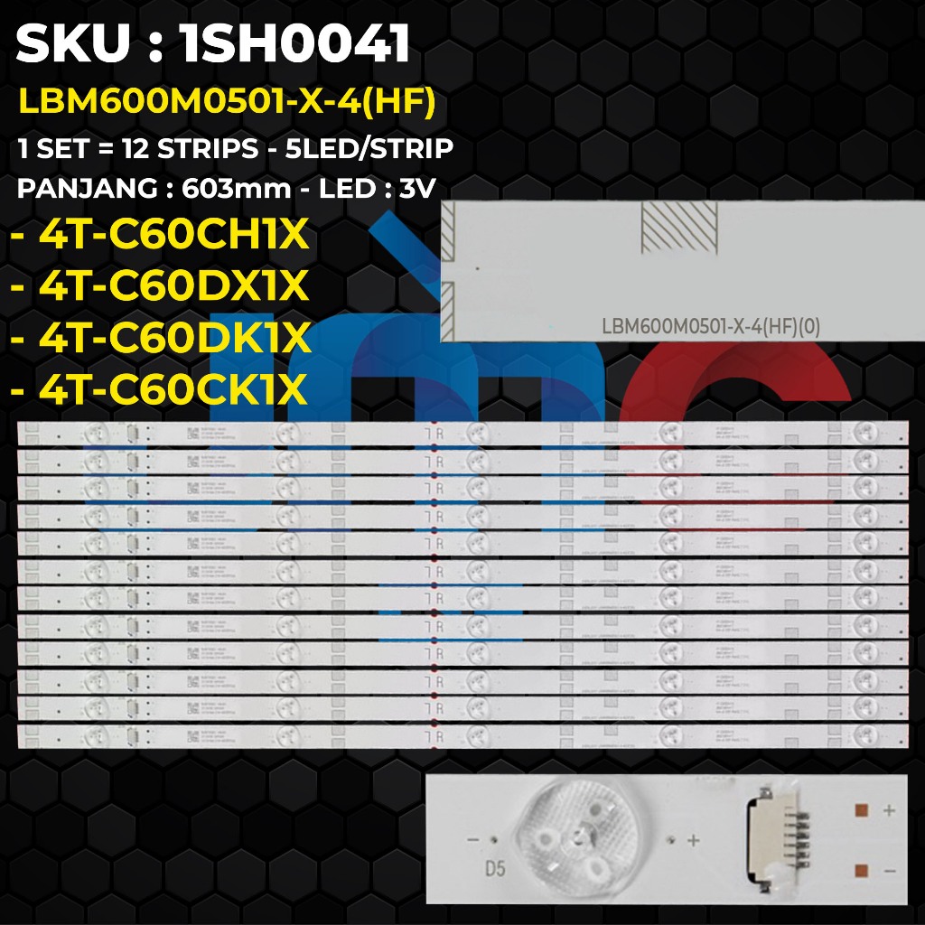 Backlight TV SHARP 60 Inch 4T-C60CH1X 4T-C60DX1X 4T-C60DK1X 4T-C60CK1X LBM600M0501-X-4(HF)