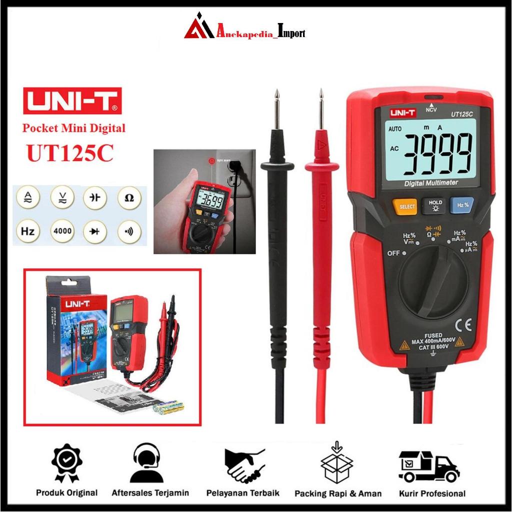 UNI-T UT125C Pocket Size Digital Multimeter - Multimeter Digital Ukuran Saku UT125C