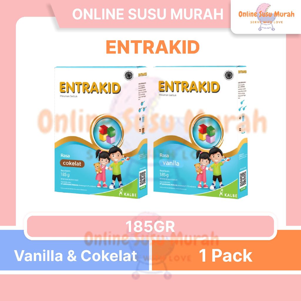 ENTRAKID VANILA COKLAT 185GR PENAMBAH GIZI ANAK 185 GR TINGGI KALORI SSKD
