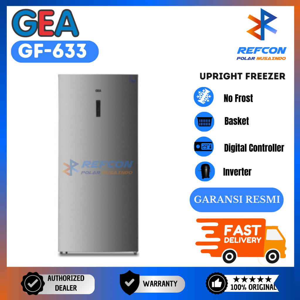 GEA Freezer GF633 / GF-633 - Freezer Box Batu Es & Makanan, Kapasitas Besar, hemat Listrik