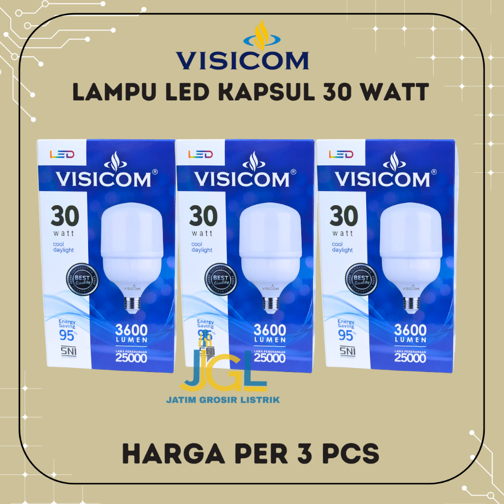 Paket 3 Pcs Visicom Lampu LED Visicom 30 Watt Bergaransi 1 Tahun