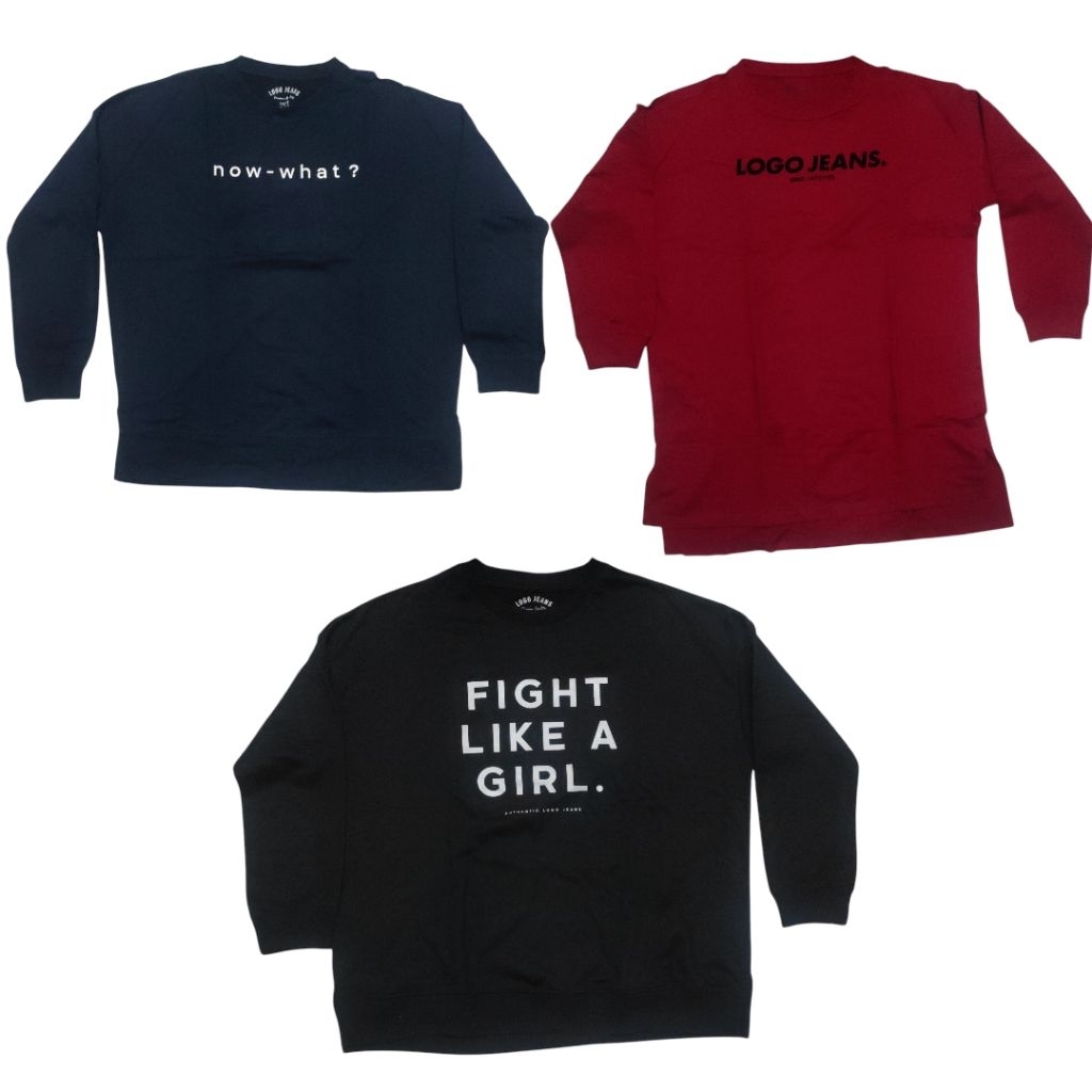 Sweater Oversize Wanita LOGO JEANS ORIGINAL Murah Berkualitas