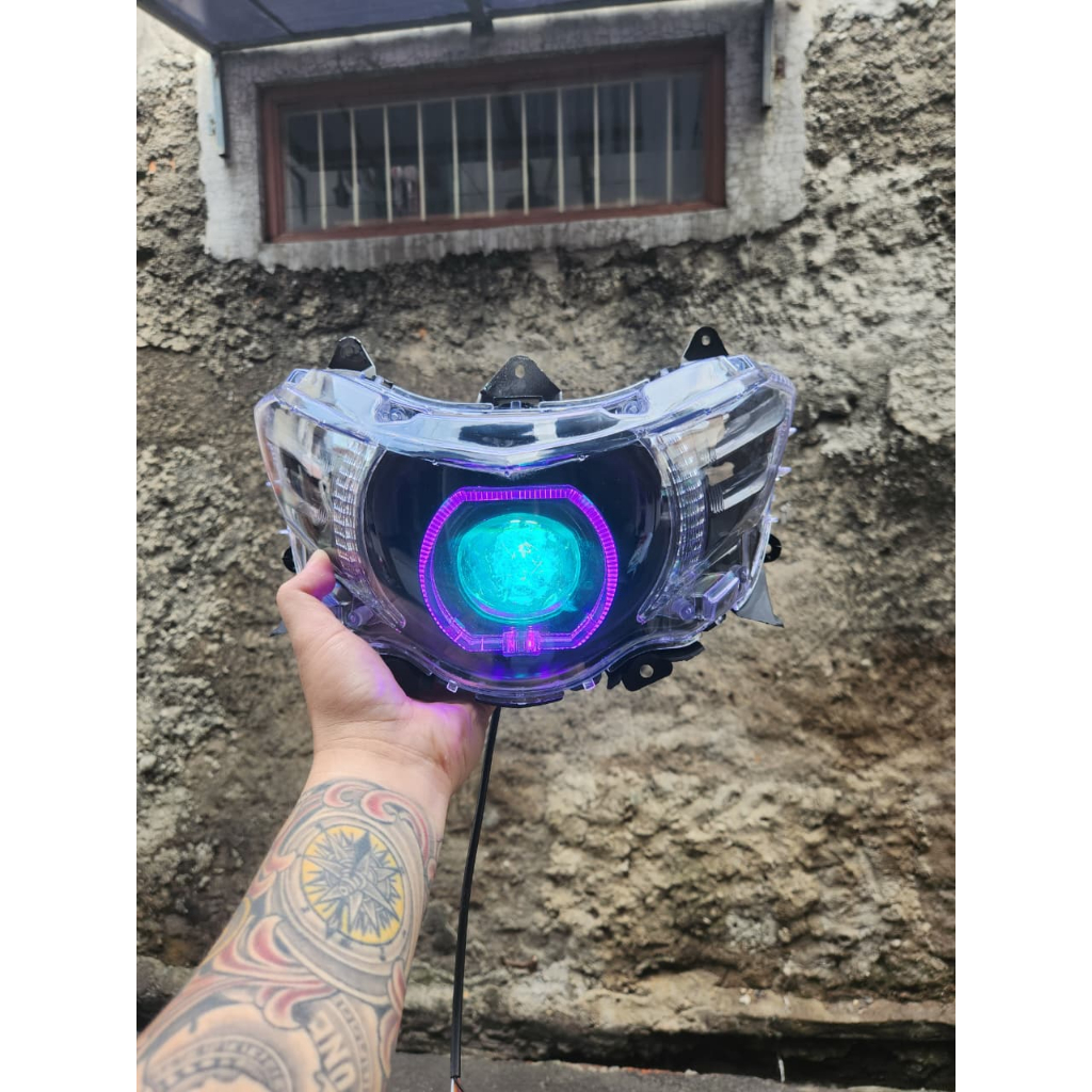 LAMPU MOTOR BILED MIO SOUL GT FULL SET REFLEKTOR LAMPU DEPAN UKURAN BILED PROJI 4.5 INCI