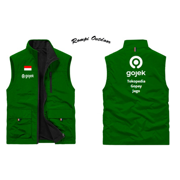 Rompi Ojol Hijau Gojek | Rompi Jaket Gojek | Jaket Driver Gojek Original