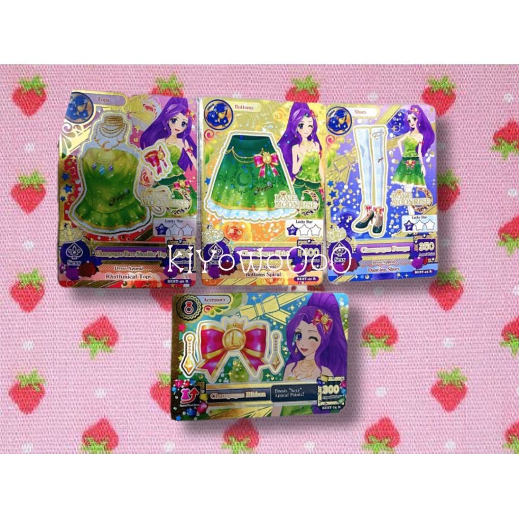 Kartu Aikatsu Card Love Moonrise Champagne Set Mizuki