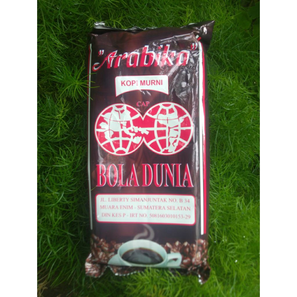 Kopi Hitam Bubuk Arabica Cap Bola Dunia Asli Lahat Kemasan 100 Gram Di Jamin 100% Asli Dan Halal