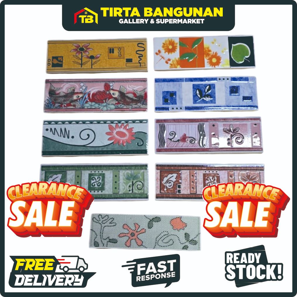 [CUCI GUDANG] LIST KERAMIK / LISTELLO 7x20 cm LIS KERAMIK DINDING ANEKA MOTIF