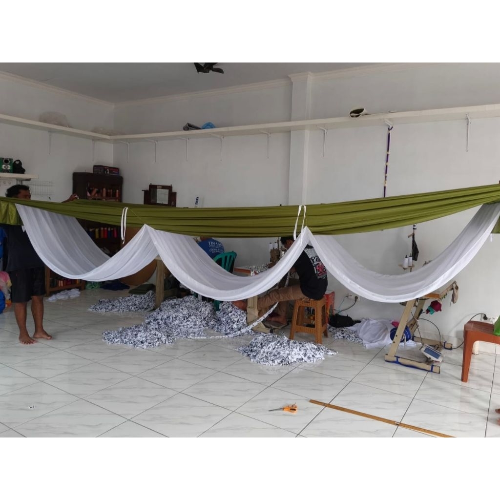 Plafon Sisir Pakai  Selendang/Plafon Tenda