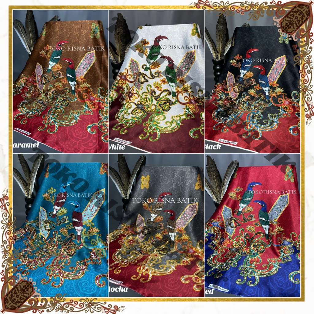 KAIN BATIK KHAS DAYAK KALIMANTAN TENGAH MOTIF BURUNG TINGANG TALAWANG BAHAN SEMI SUTRA HALUS kemeja,