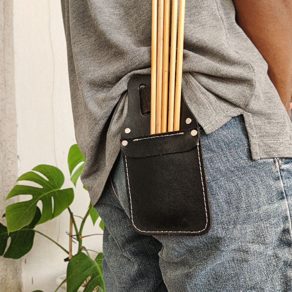 quiver saku 100% kulit sapi asli pouch mini archery anti sobek