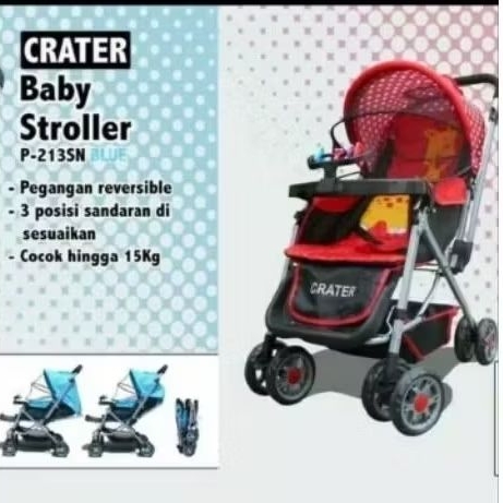 stroller bayi crater merah
