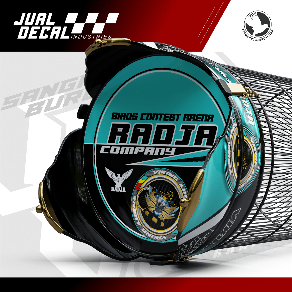 Stiker untuk Tebok RADJA Company Tosca Decal Sangkar Burung Lovebird Pleci Helopet Variasi