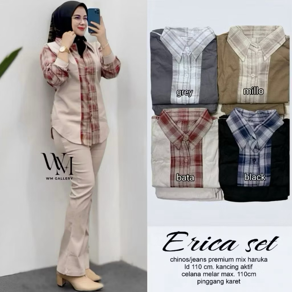 One Set Setelan Celana Wanita Baju Kerja Hangout Modis Casual Kekinian Best Seller