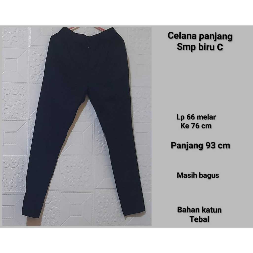 Celana panjang biru anak sekolah SMP PRELOVE seragam anak laki laki layak pakai murah meriah