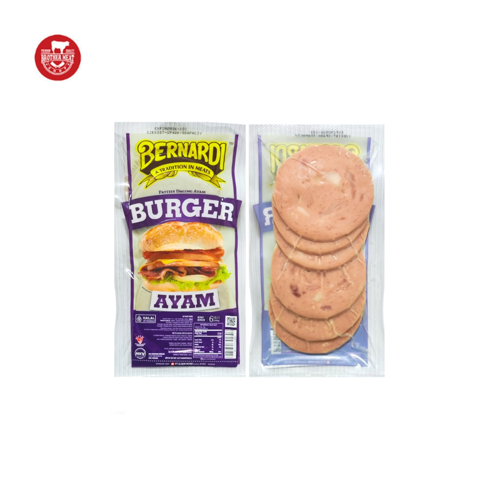 Bernardi Chicken Burger Patties 250gr / Burger Daging Ayam - Brothermeatshop