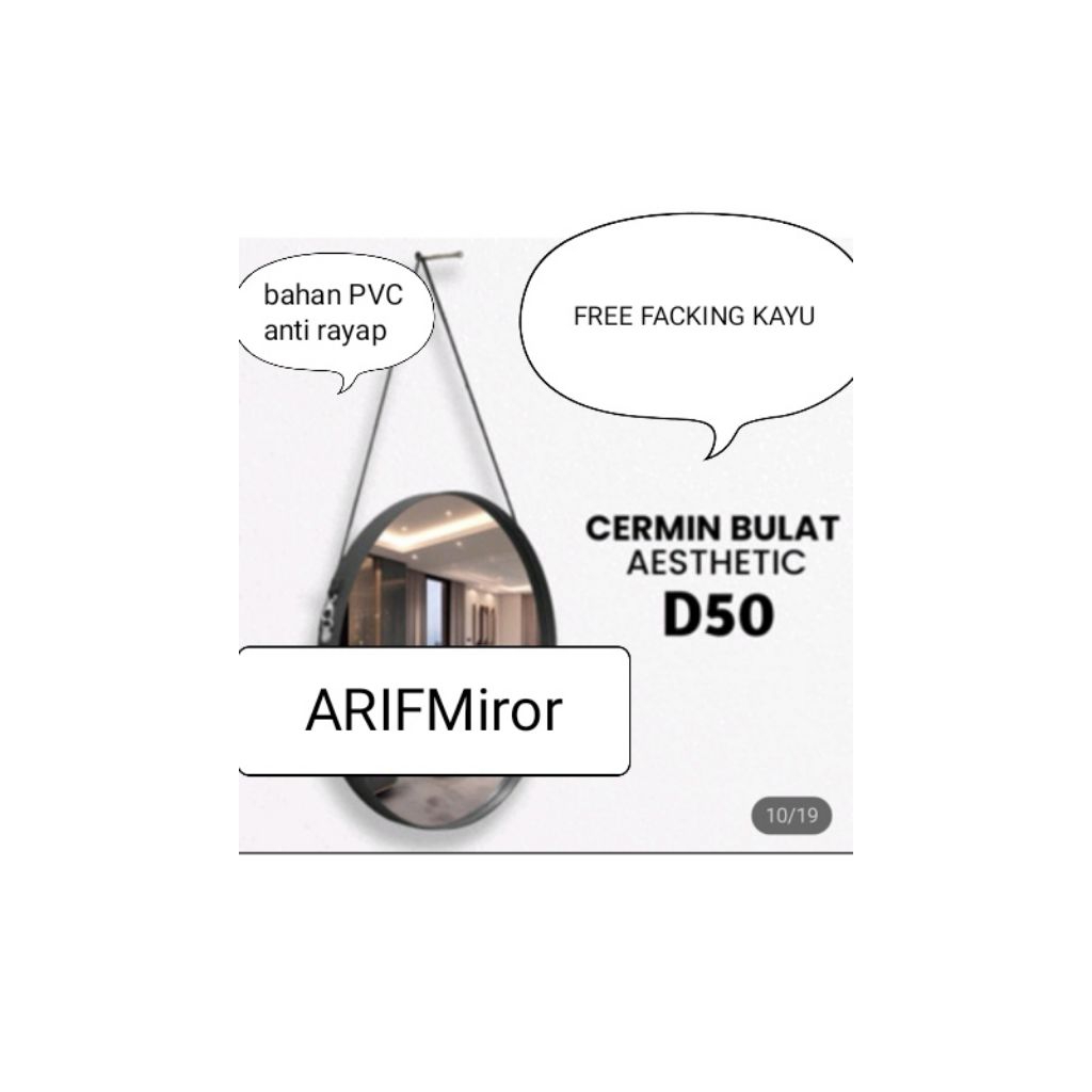 CERMIN.BULAT.aeatehtik.dia.D50cm/cermin.gantung/tali