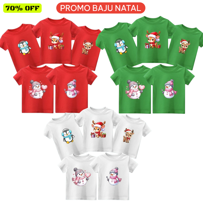 BAJU KAOS NATAL ANAK LAKI LAKI ATASAN NATAL ANAK PEREMPUAN BAJU CHRISTMAS ANAK ANAK