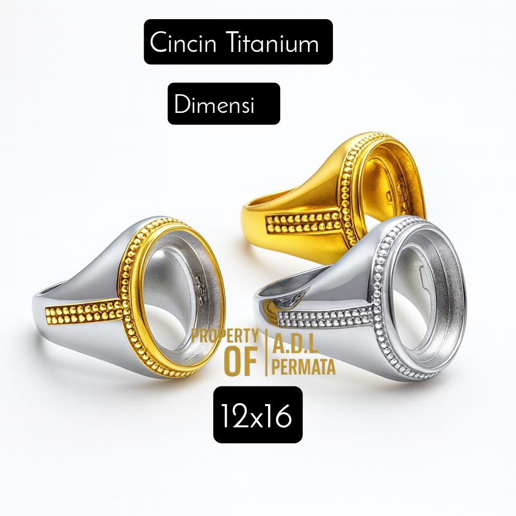 CINCIN RING EMBAN TITANIUM DIM 12X16