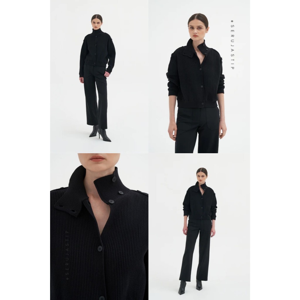 ready DUMA Rhodd knit jacket - jaket rajut perempuan maroon beige black best seller