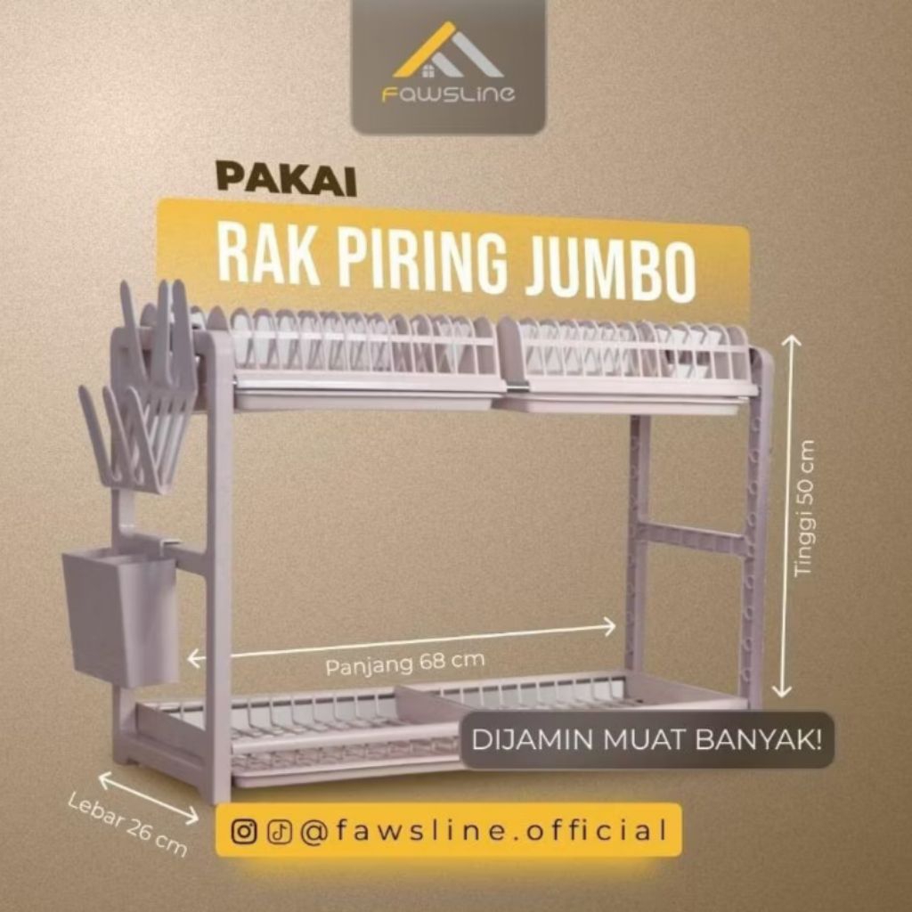 Rak Piring Plastik / Rak Cuci Piring Estetik |Besar |Kecil