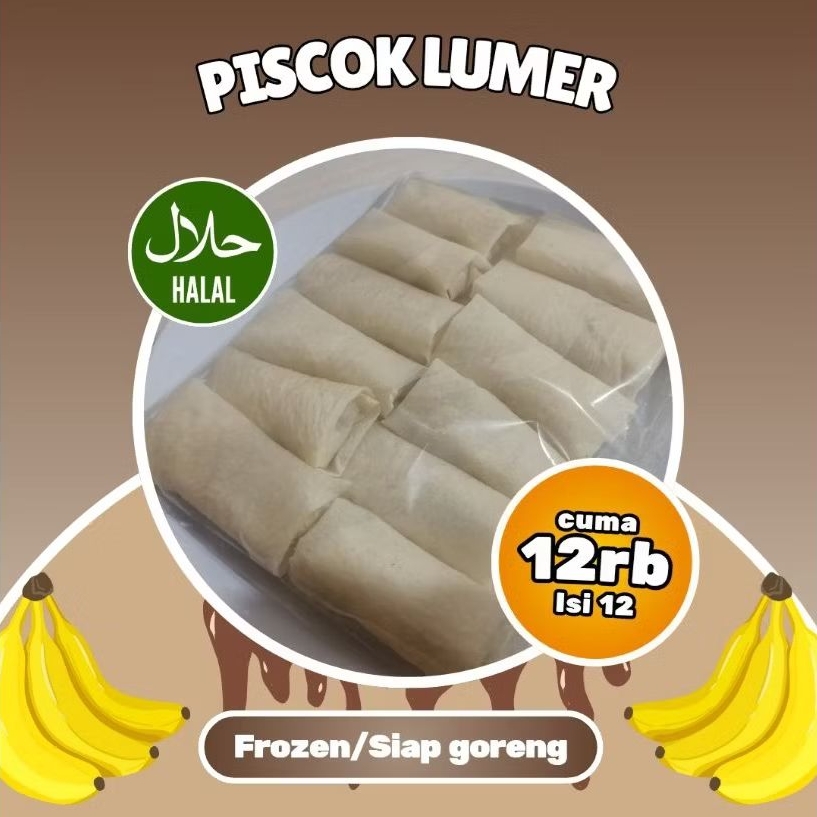 Piscok Lumer Pisang Coklat Cokelat Keju Isi 12 Pcs Frozen Siap Goreng
